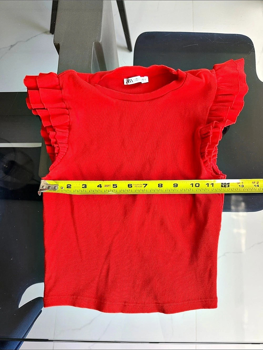 Zara Ribbed Ruffle Sleeveless Top - Picture 7 of 9